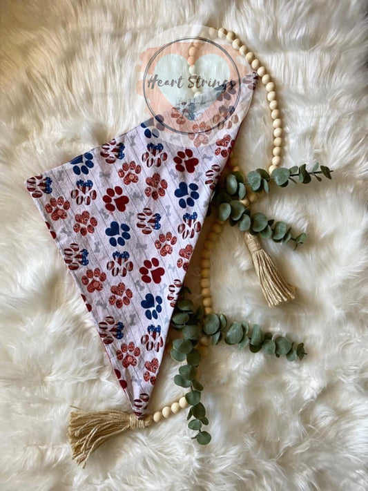 Patriotic Paw Prints Bandana